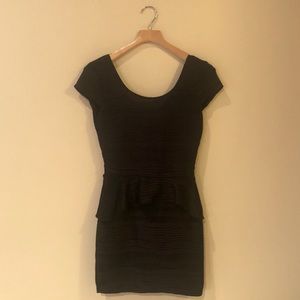 Black Bodycon Peplum Mini Dress
